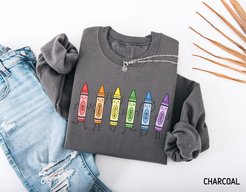 Crayons Teacher Adult Sweatshirt