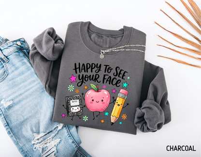 Happy to See Your Face Adult Sweatshirt