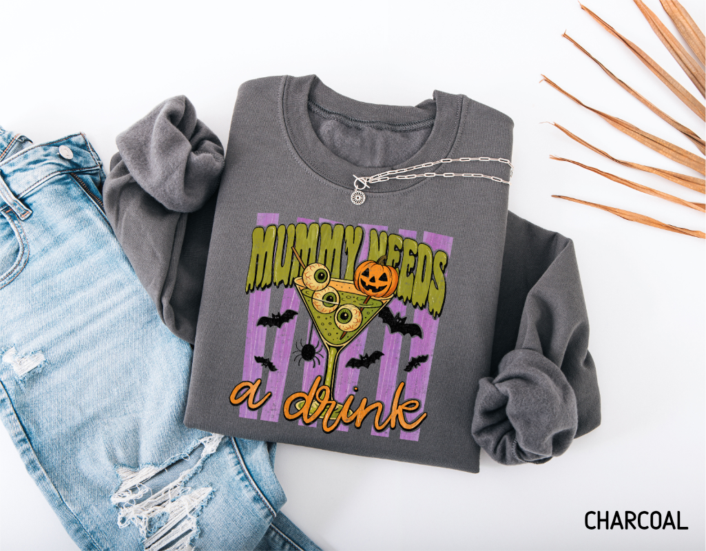 Mummy Needs a Drink Adult Sweatshirt
