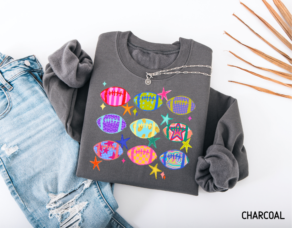 Colorful Football Adult Sweatshirt