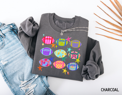 Colorful Football Adult Sweatshirt