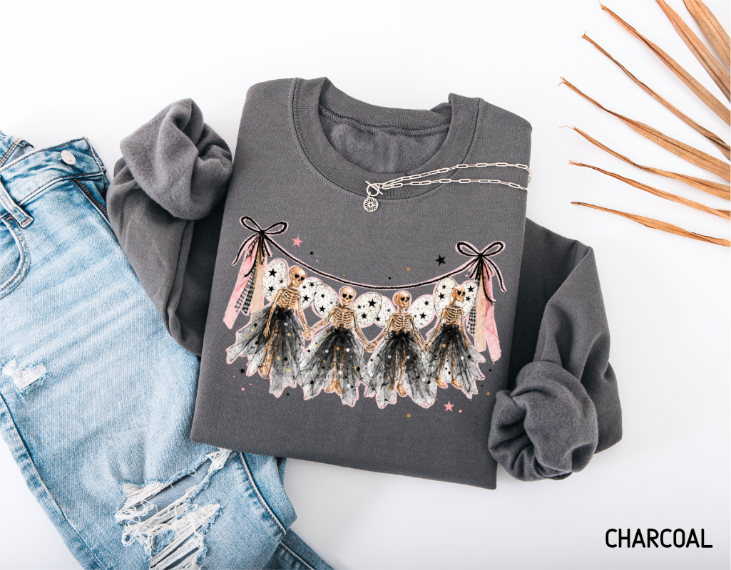 Dancing Skeleton Garland Adult Sweatshirt
