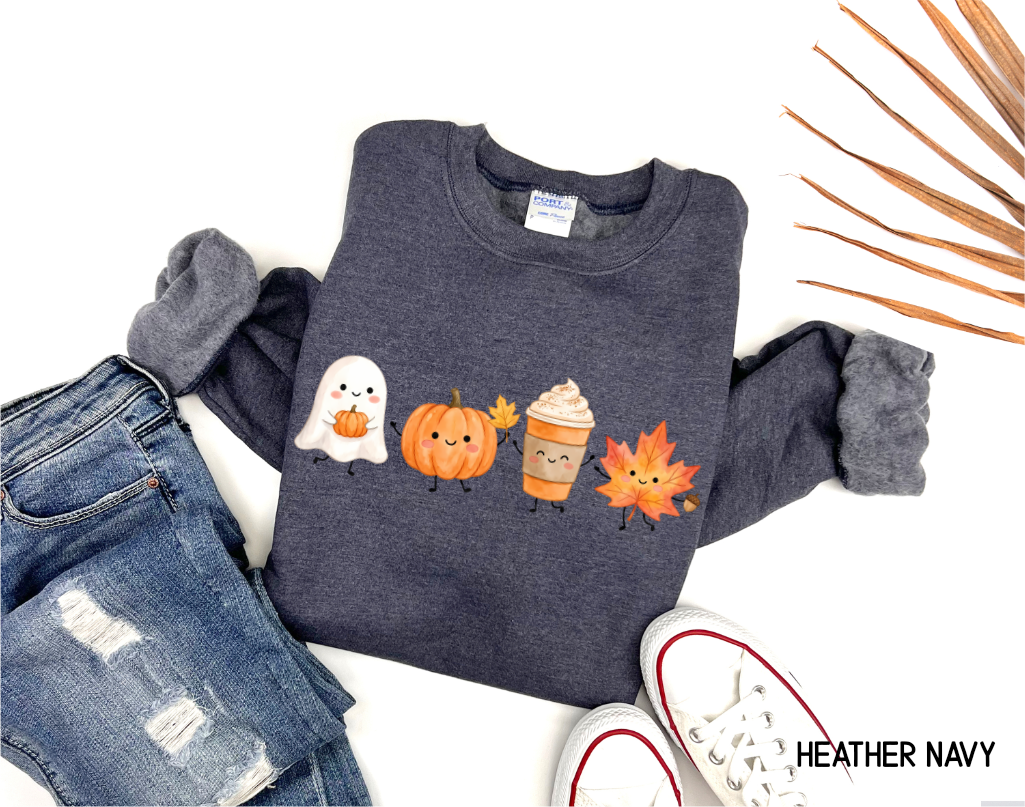 Cute Fall Ghost Adult Sweatshirt