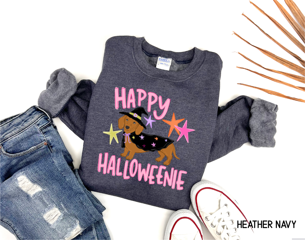 Happy Halloweenie Dachshund Adult Sweatshirt