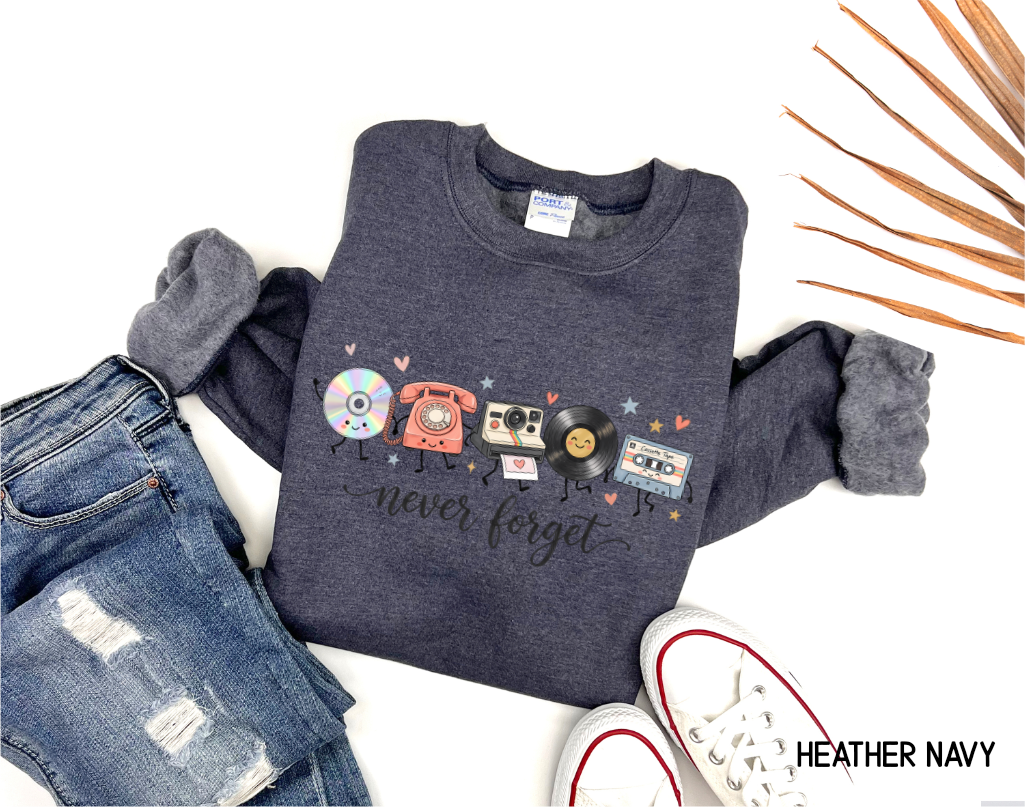 Never Forget Vintage 90s Adult Sweatshirt