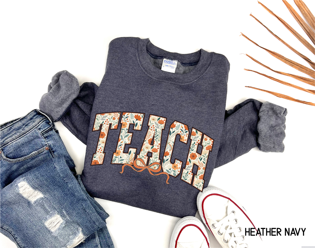Teach Coquette Bow Adult Sweatshirt