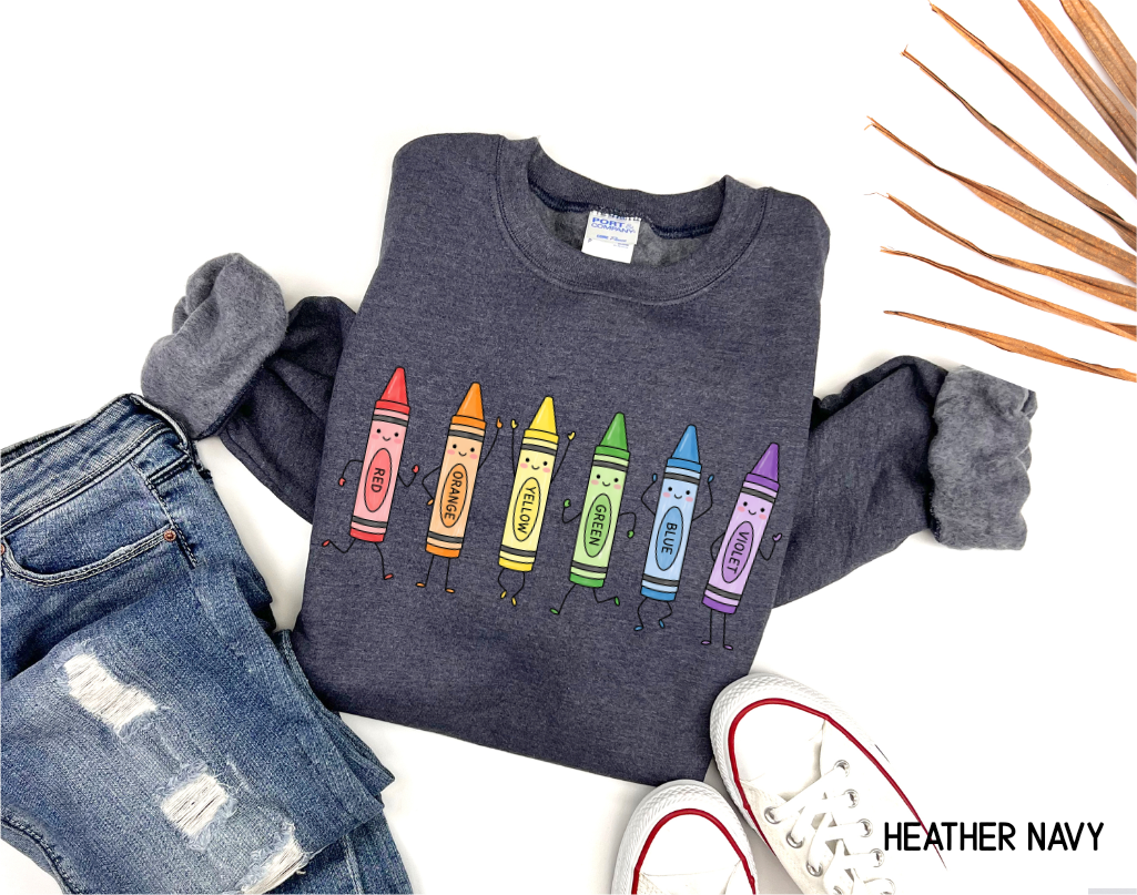 Crayons Teacher Adult Sweatshirt