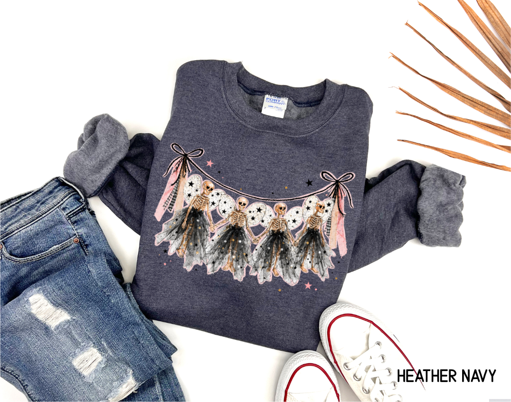Dancing Skeleton Garland Adult Sweatshirt