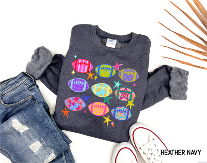 Colorful Football Adult Sweatshirt