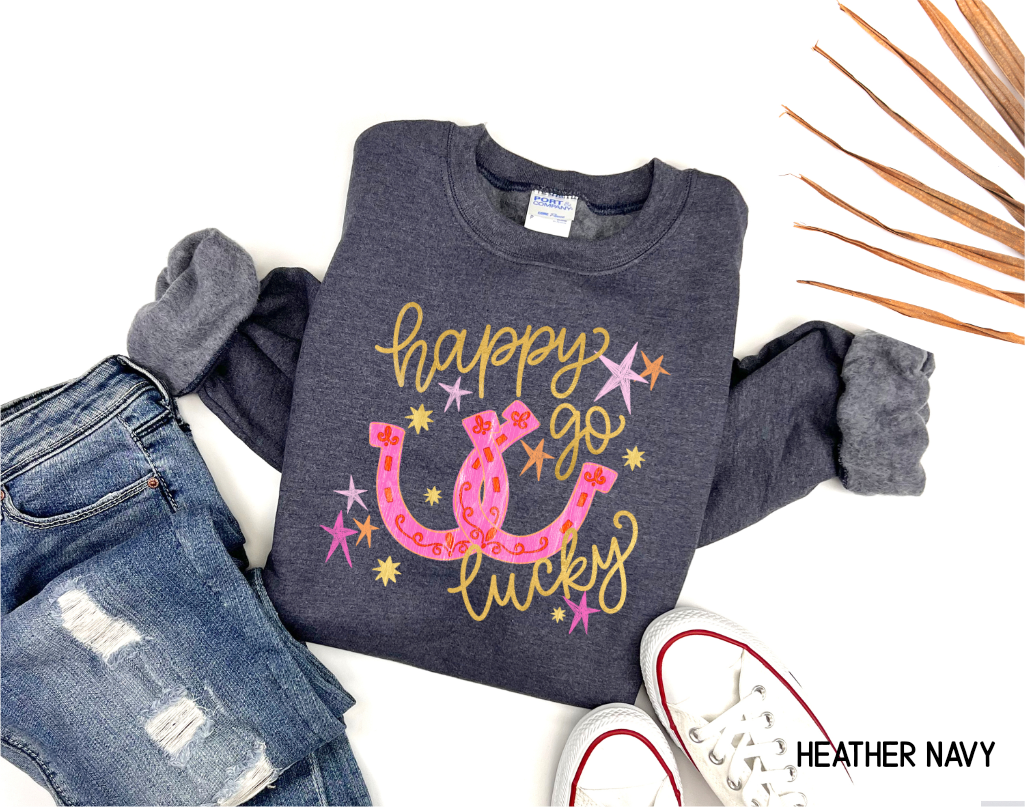 Happy Go Lucky Adult Sweatshirt