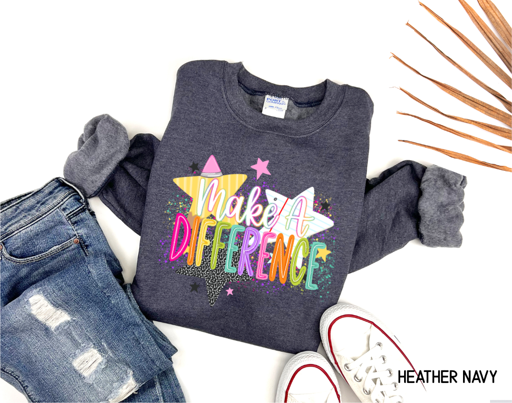 Make A Difference Teacher Adult Sweatshirt