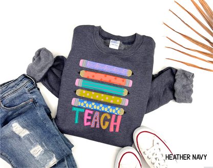 Teacher Pencil Adult Sweatshirt