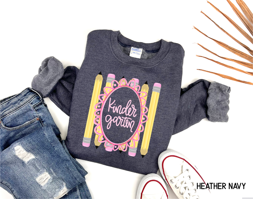 Pencil Grade Level Teacher Adult Sweatshirt