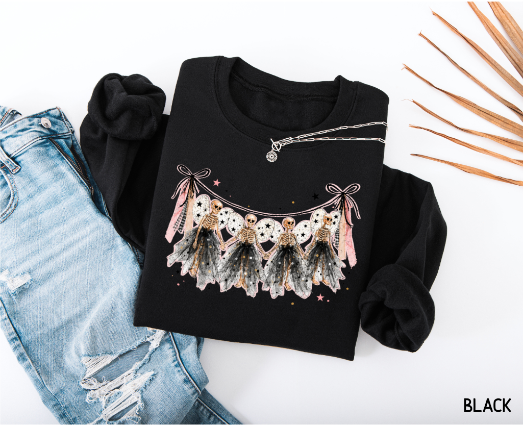 Dancing Skeleton Garland Adult Sweatshirt