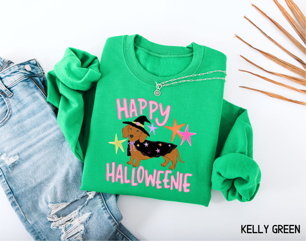 Happy Halloweenie Dachshund Adult Sweatshirt