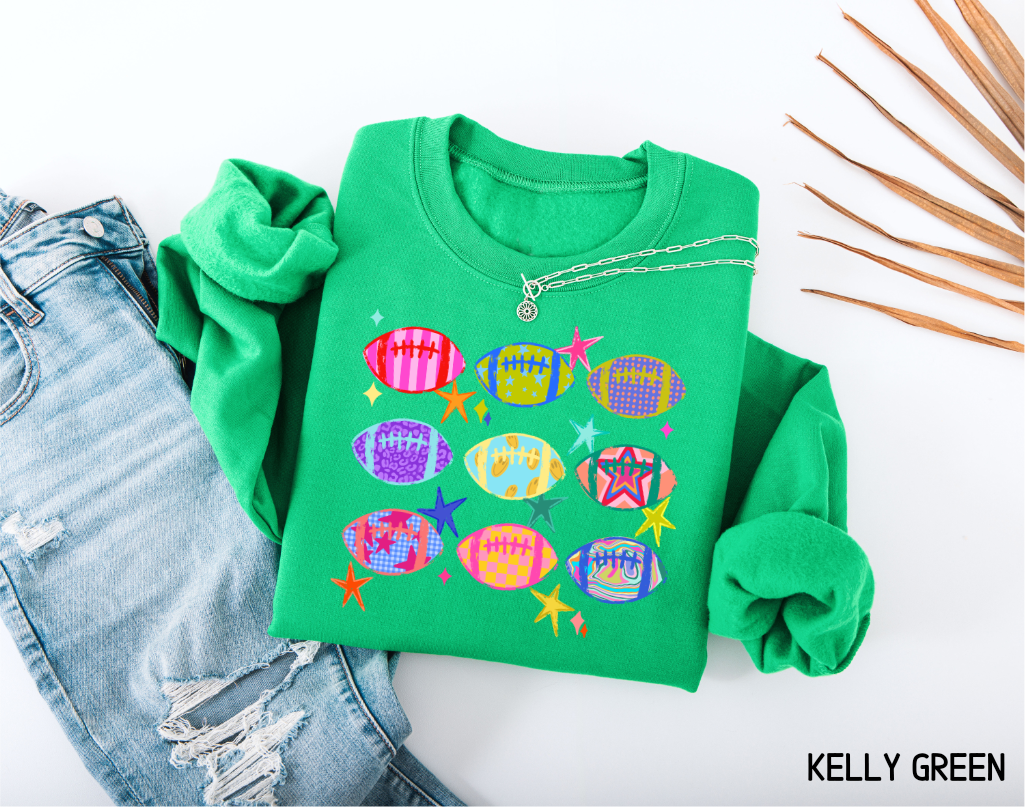 Colorful Football Adult Sweatshirt