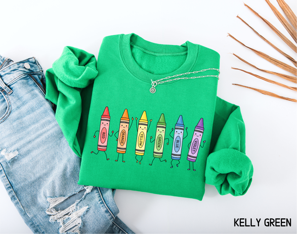 Crayons Teacher Adult Sweatshirt