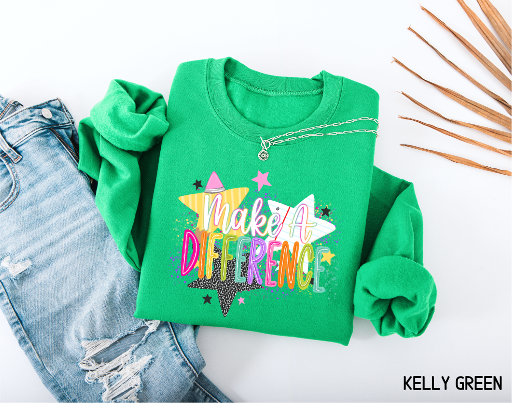 Make A Difference Teacher Adult Sweatshirt