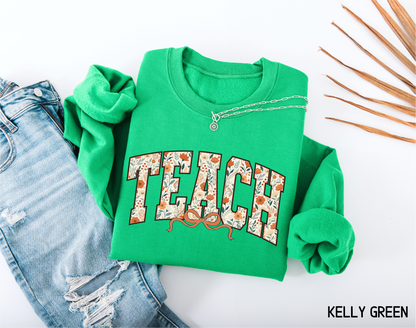 Teach Coquette Bow Adult Sweatshirt