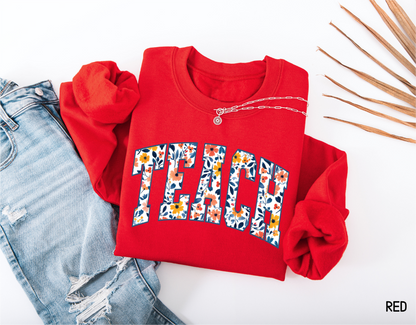 Teach Floral Adult Sweatshirt