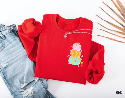 Front and Back Colorful Pumpkin Adult Sweatshirt