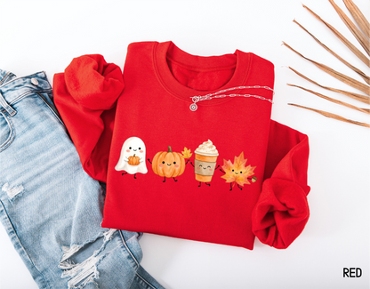 Cute Fall Ghost Adult Sweatshirt