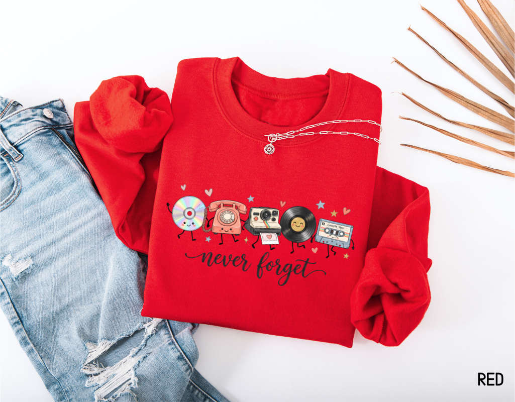 Never Forget Vintage 90s Adult Sweatshirt