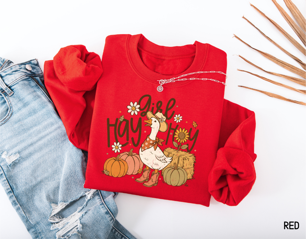 Hay Girl Hey Funny Adult Sweatshirt