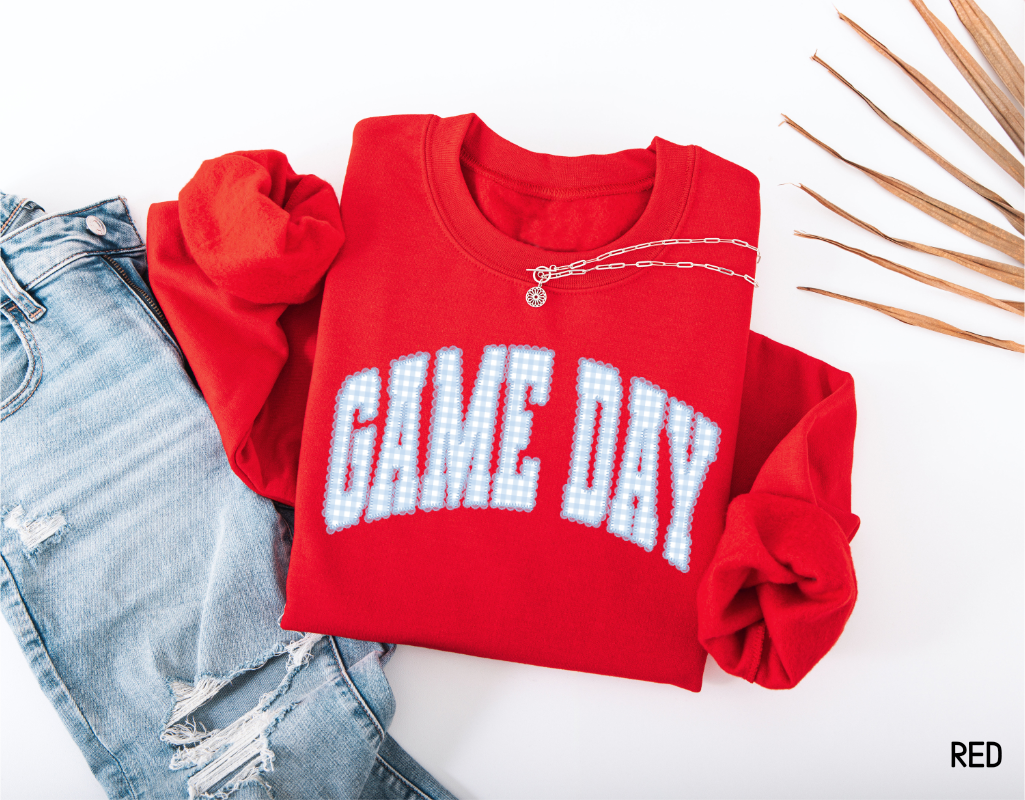 Gingham Game Day Adult Sweatshirt
