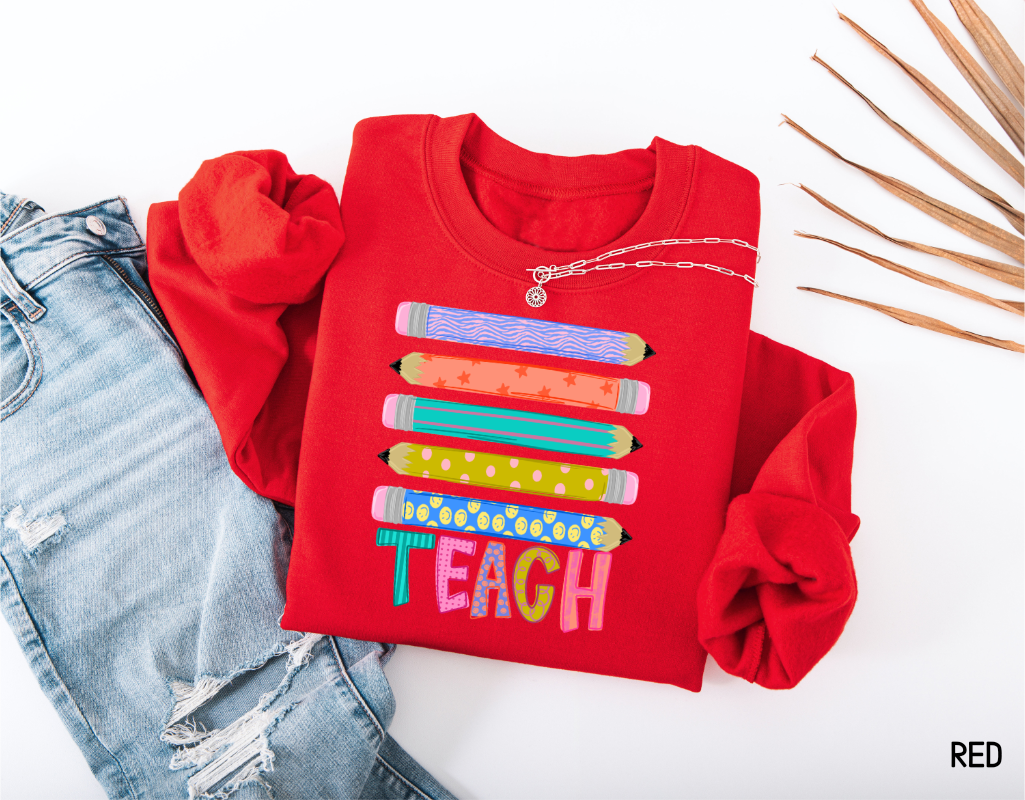 Teacher Pencil Adult Sweatshirt