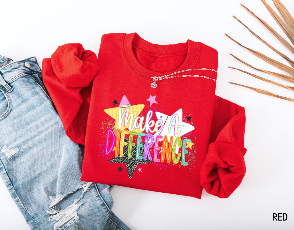 Make A Difference Teacher Adult Sweatshirt