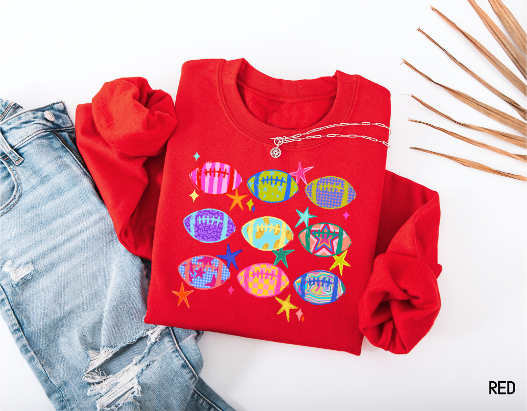 Colorful Football Adult Sweatshirt