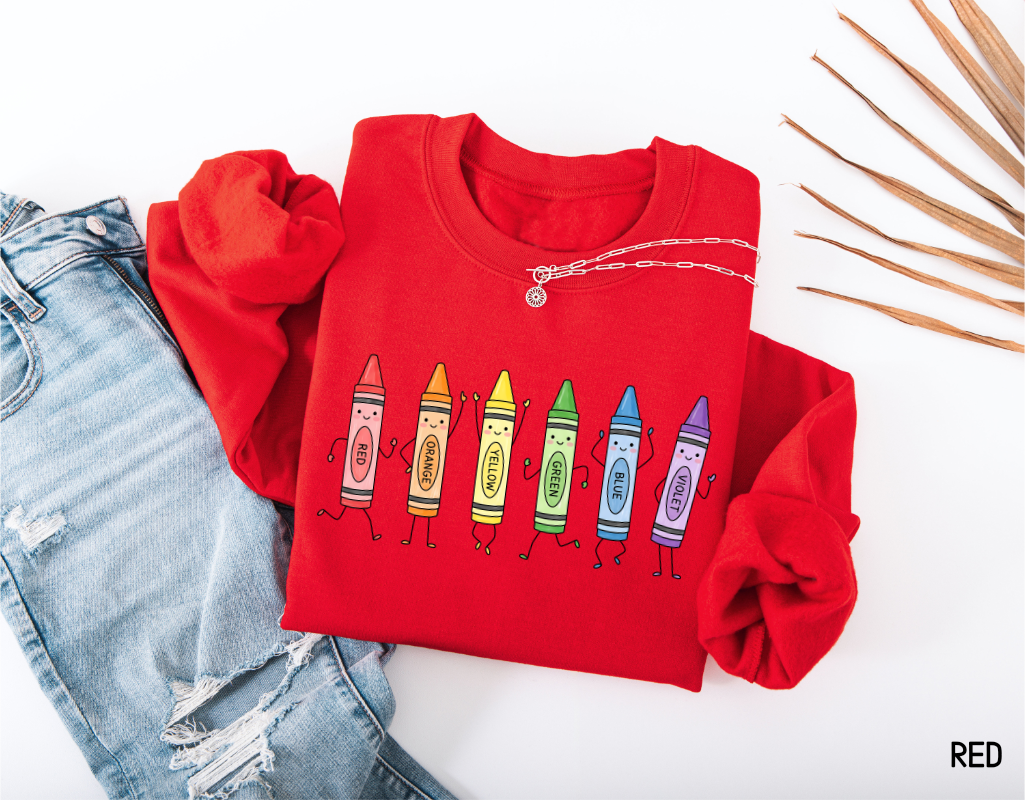 Crayons Teacher Adult Sweatshirt