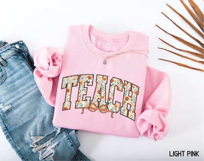 Teach Coquette Bow Adult Sweatshirt