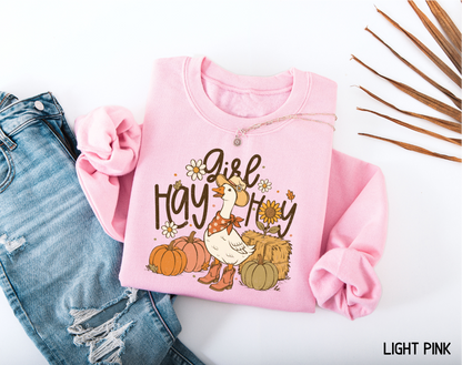 Hay Girl Hey Funny Adult Sweatshirt