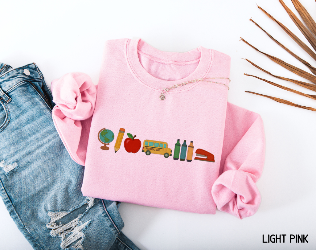 School Day Icons Adult Sweatshirt