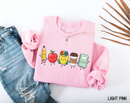 Cute School Icons Adult Sweatshirt