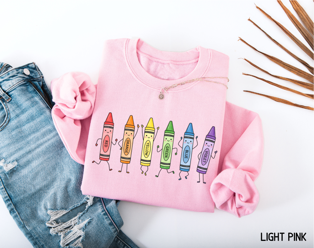 Crayons Teacher Adult Sweatshirt