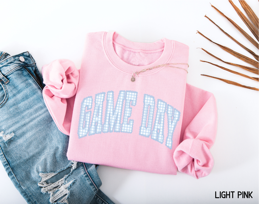 Gingham Game Day Adult Sweatshirt
