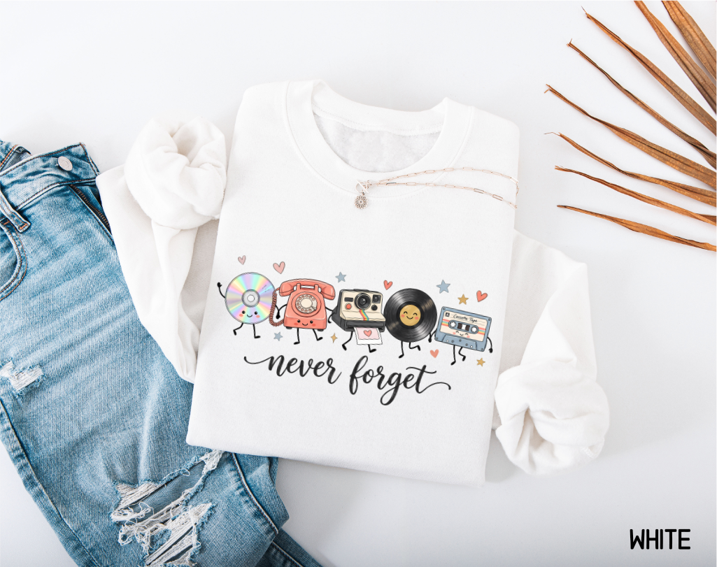 Never Forget Vintage 90s Adult Sweatshirt