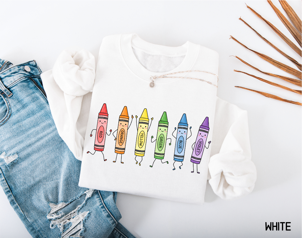 Crayons Teacher Adult Sweatshirt