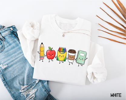 Cute School Icons Adult Sweatshirt