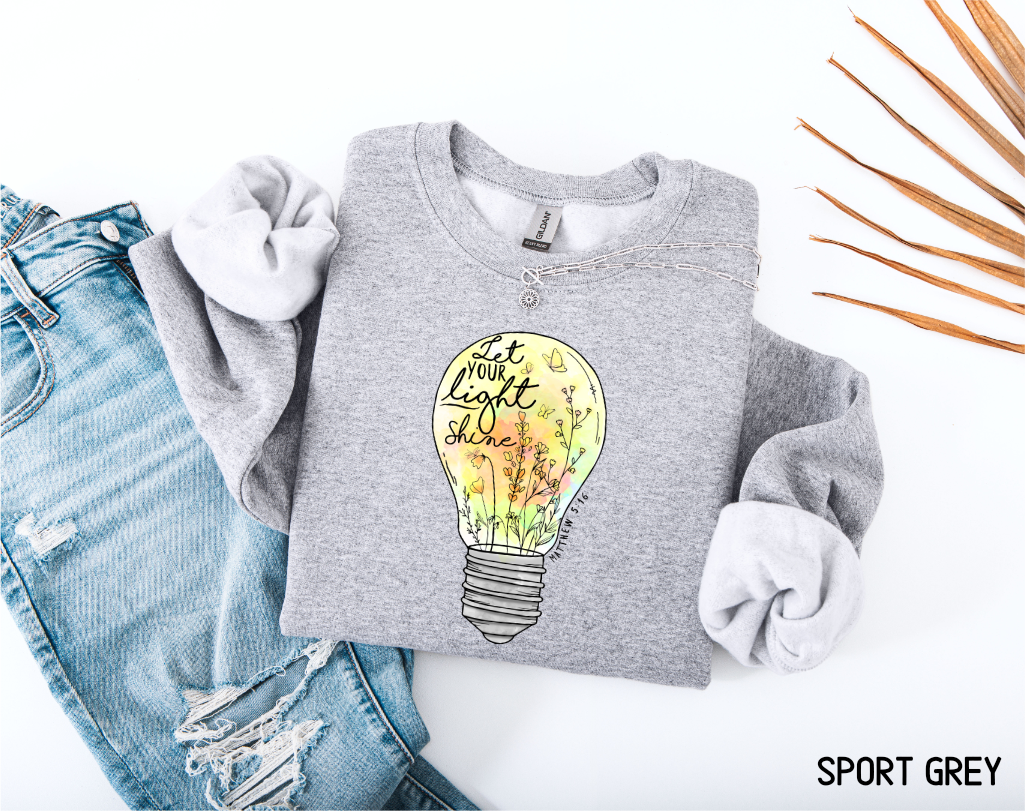 Let Your Light Shine Adult Sweatshirt