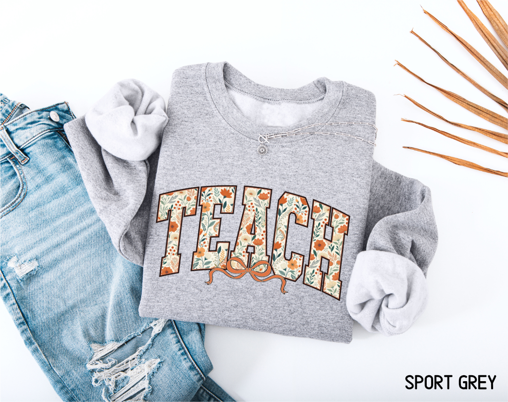 Teach Coquette Bow Adult Sweatshirt