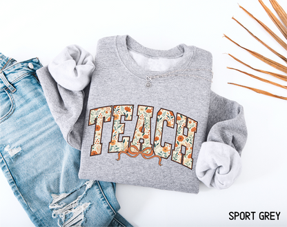Teach Coquette Bow Adult Sweatshirt