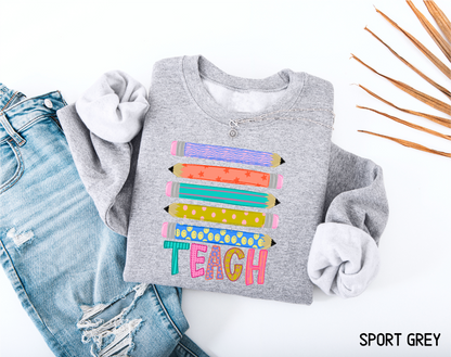 Teacher Pencil Adult Sweatshirt