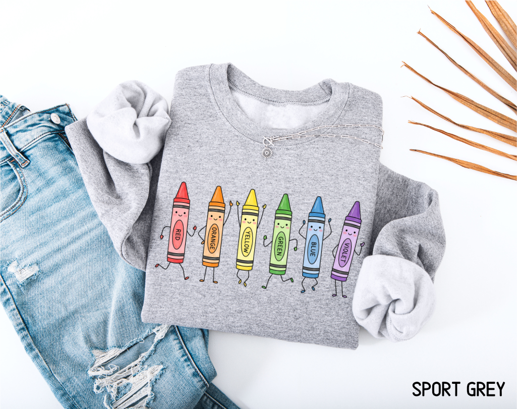 Crayons Teacher Adult Sweatshirt