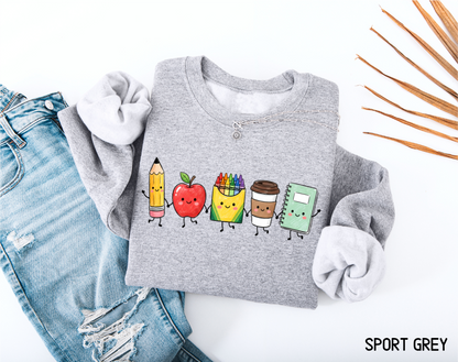 Cute School Icons Adult Sweatshirt