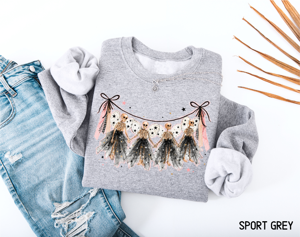 Dancing Skeleton Garland Adult Sweatshirt