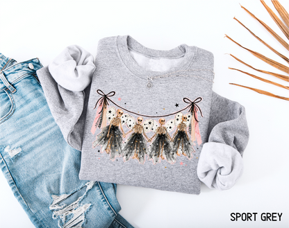 Dancing Skeleton Garland Adult Sweatshirt